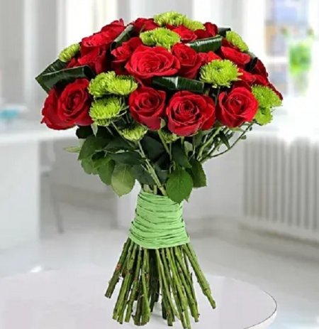 Bunch of Red Roses with...