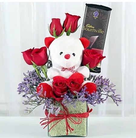 Teddy With Roses